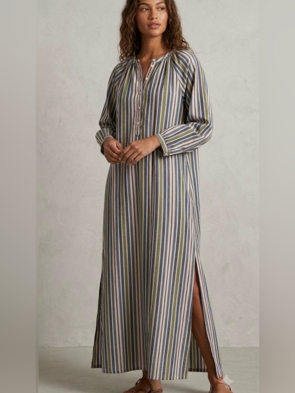 Tuckernuck POMANDER PLACE NWT Heidi in Zephyr Stripe Maxi Shirt Dress L